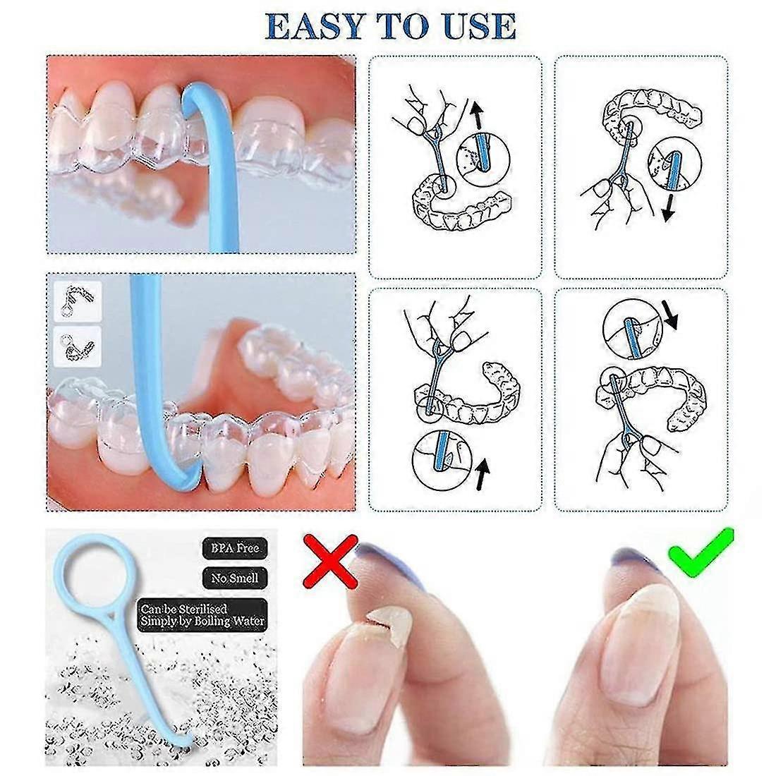 5 Pcs Aligner Removal Tool For Invisible Braces, Braces Removal Tool Braces Extractor With 1 Denture Case