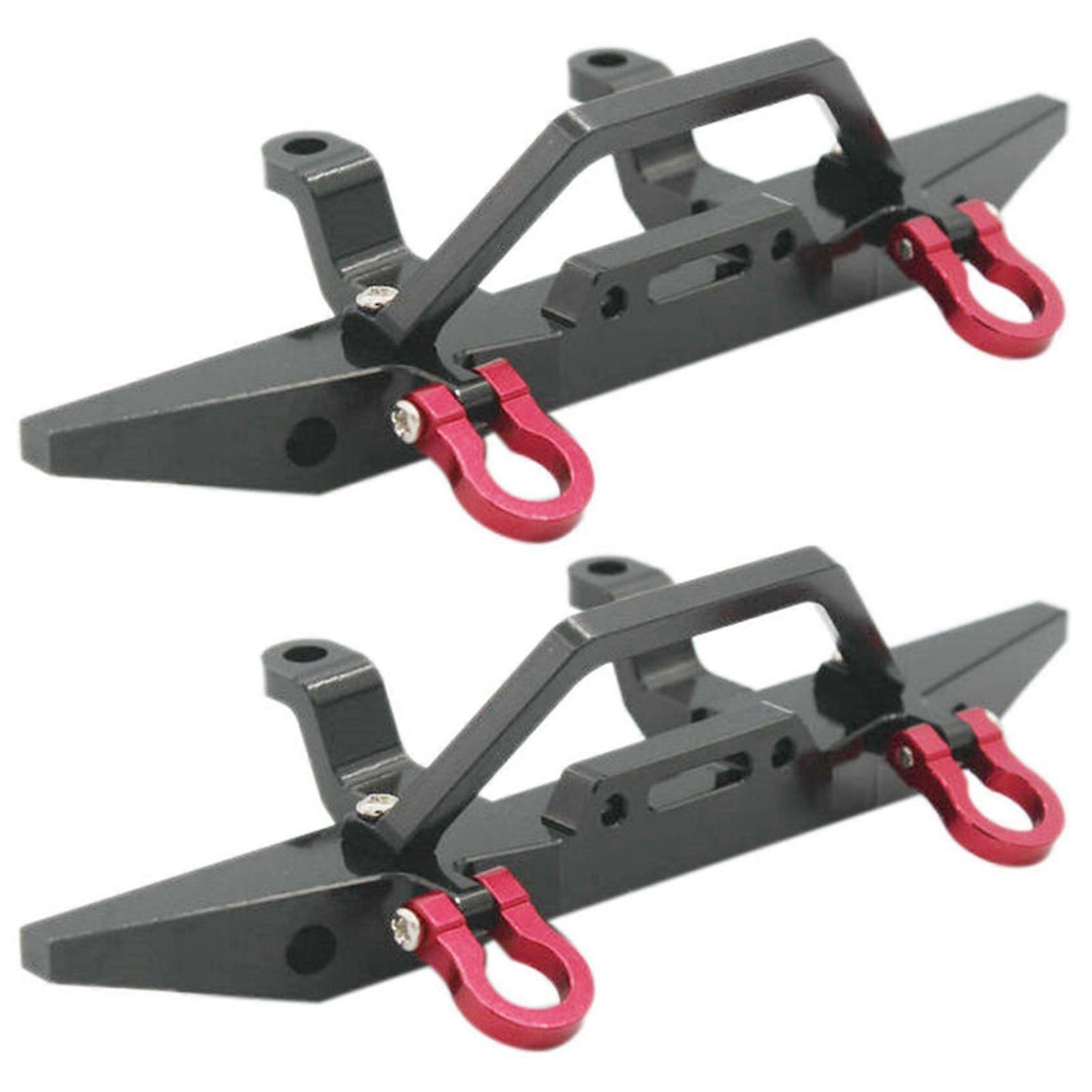 2x Metall Frontstoßstange für Mn D90 D91 D96 Mn90 Mn99s 1/12 Rc Auto Upgrade Teile Zubehör, schwarz