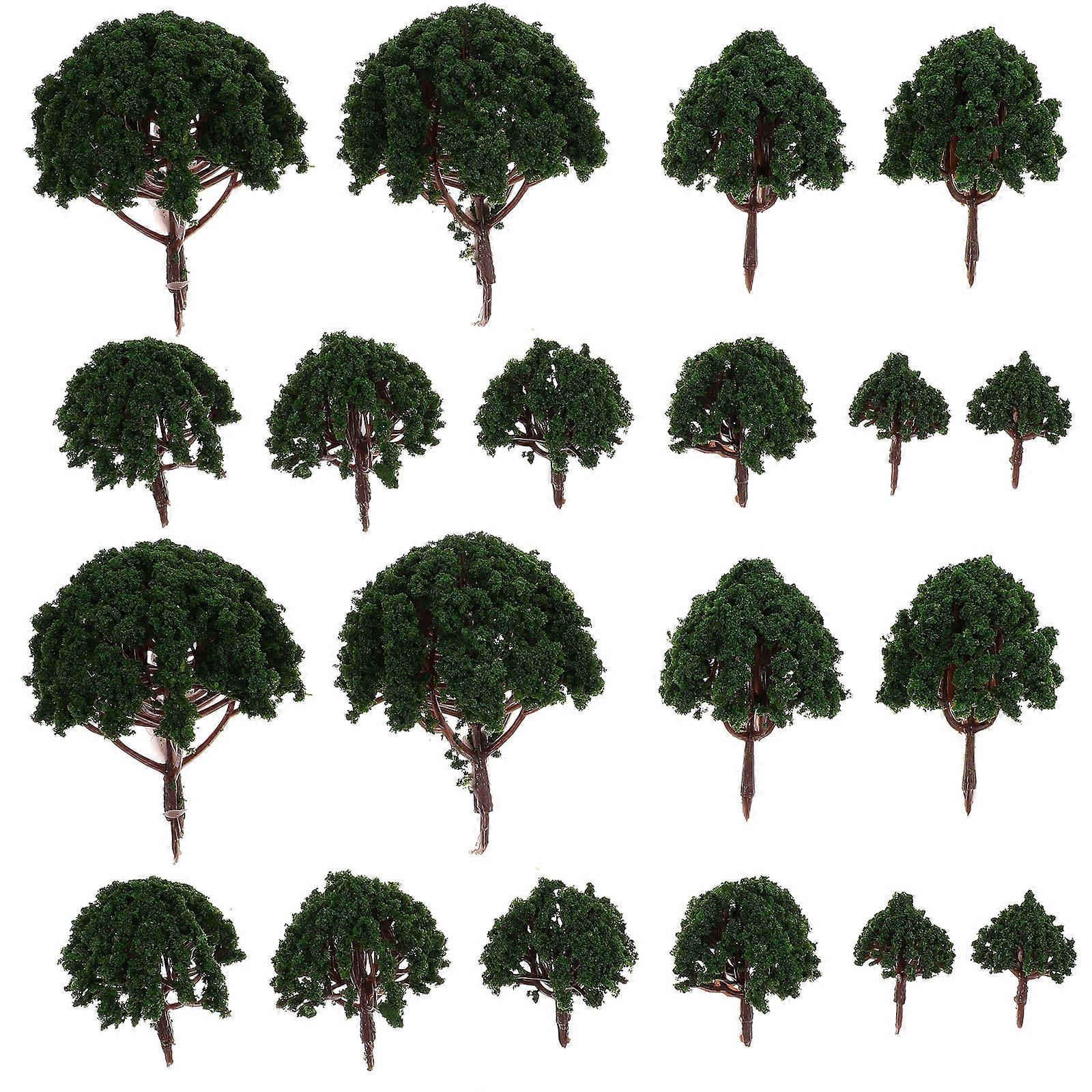 20pcs Model Scenery Landscape Trees 3CM-8CM (Dark Green)