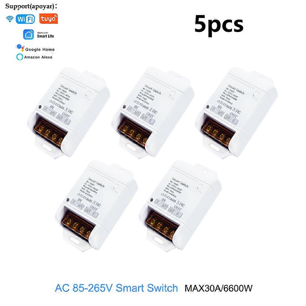 Wifi 30A Relay Module 85-250V 220V Smart Switch 6600W RF Controller SmartLife Tuya Remote Control Alexa Google Home Automation
