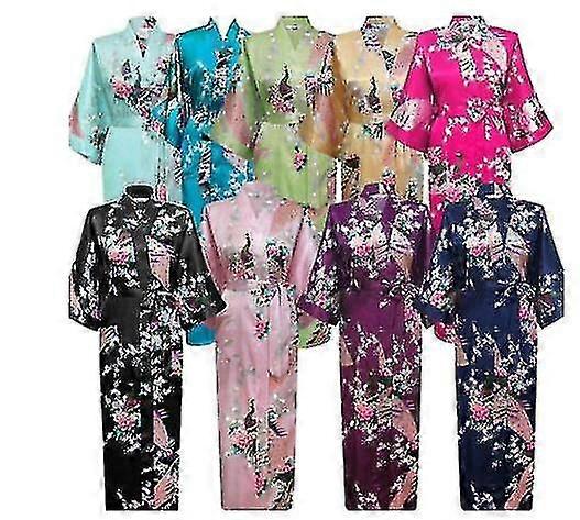 Εκτύπωση λουλούδι- παγώνι Kimono, μπουρνούζι, μακρύς-ρόμπα Sleepwear