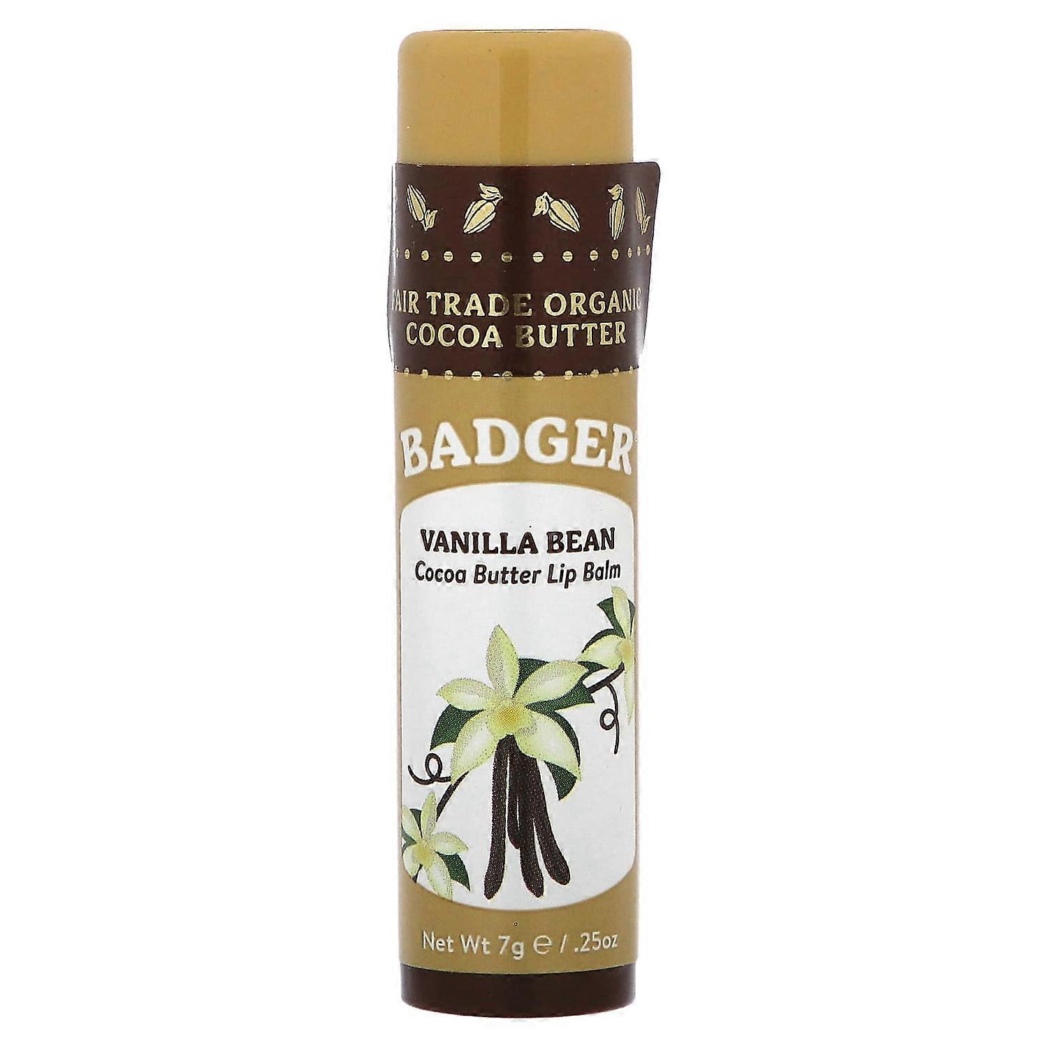 Badger, Cocoa Butter Lip Balm, Vanilla Bean, 0.25 oz (7 g)