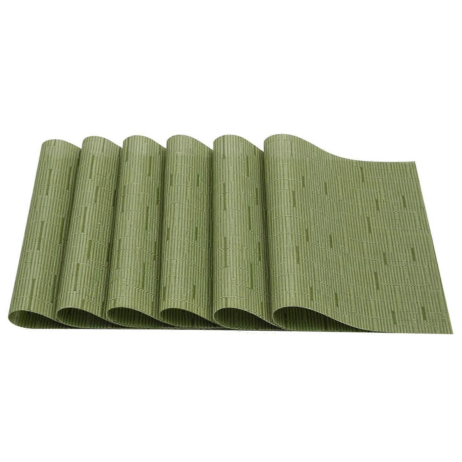 6pcs Premium Woven PVC Placemat Oil Resistant Washable Pot Holders Anti-scalding Non-Slip Decorative Mats