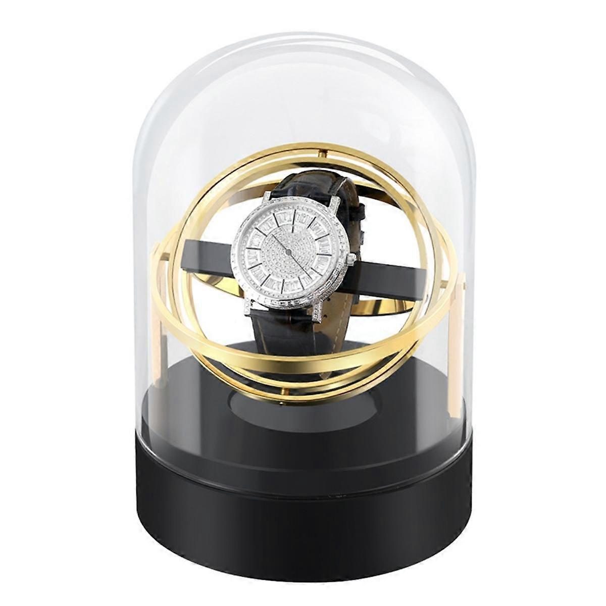 Watch Winder for Automatic Watches Box Automatic Winder Storage Display Case Box Gold (Without Watch)