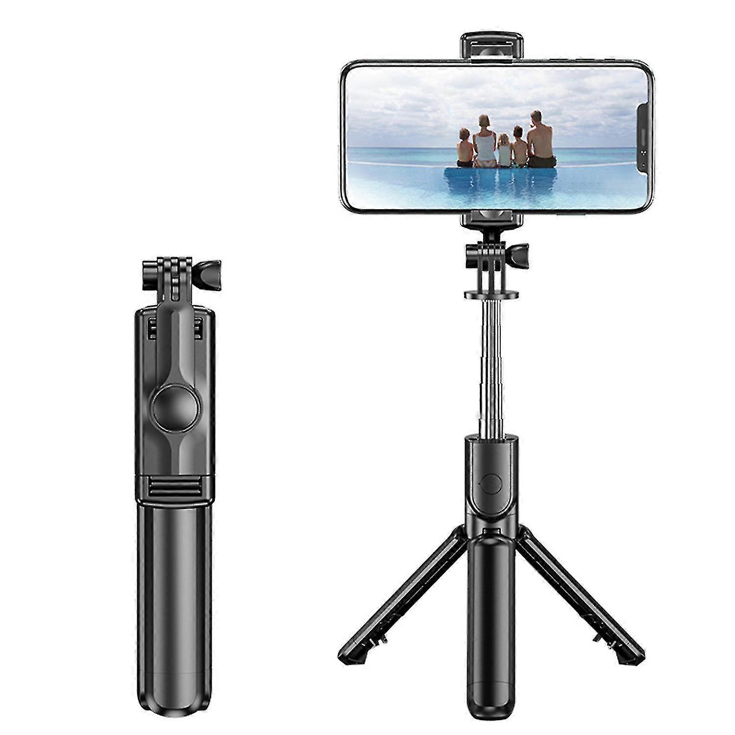 hmwy- wireless bluetooth retractable mini tripod with shutter remote control for mobile phone
