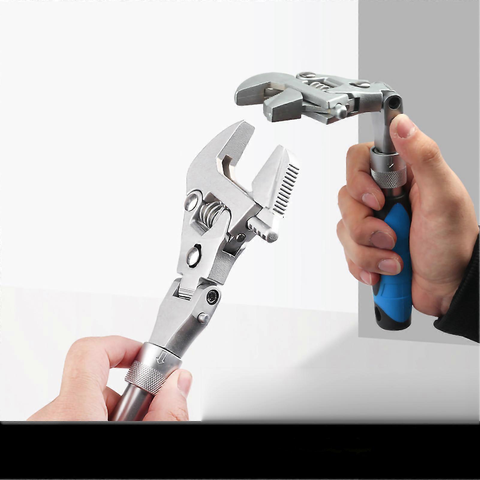 10in Adjustable Wrench 180° Rotating Flexible Head Multifunctional Wrench for Home Repair