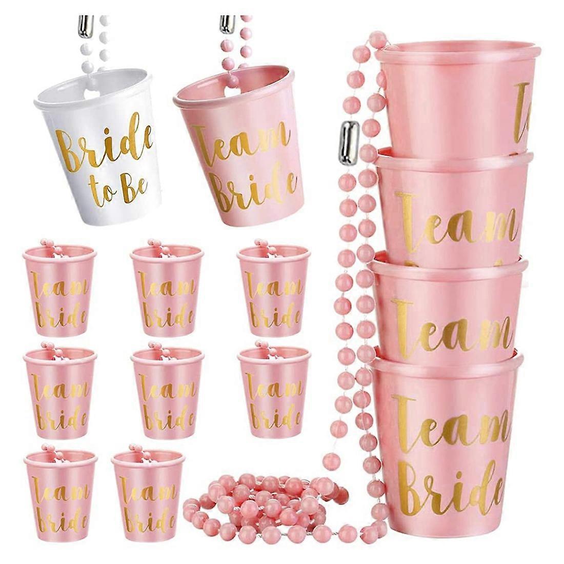 Shot Glasses with Chain, Jga Cups for Hanging, Pack of 14 Team Bride and Bachelorette Party Cups, S