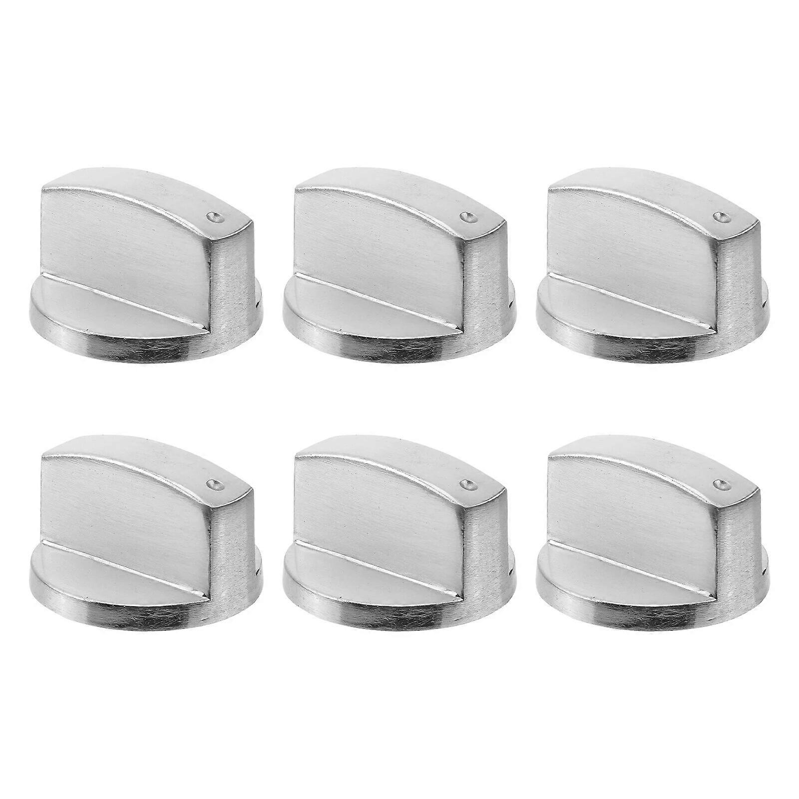 6PCS Surface Burner Knobs Metal Cooktop Control Universal Control Knobs Stove Replacements Konbs for Gas Cooker Oven