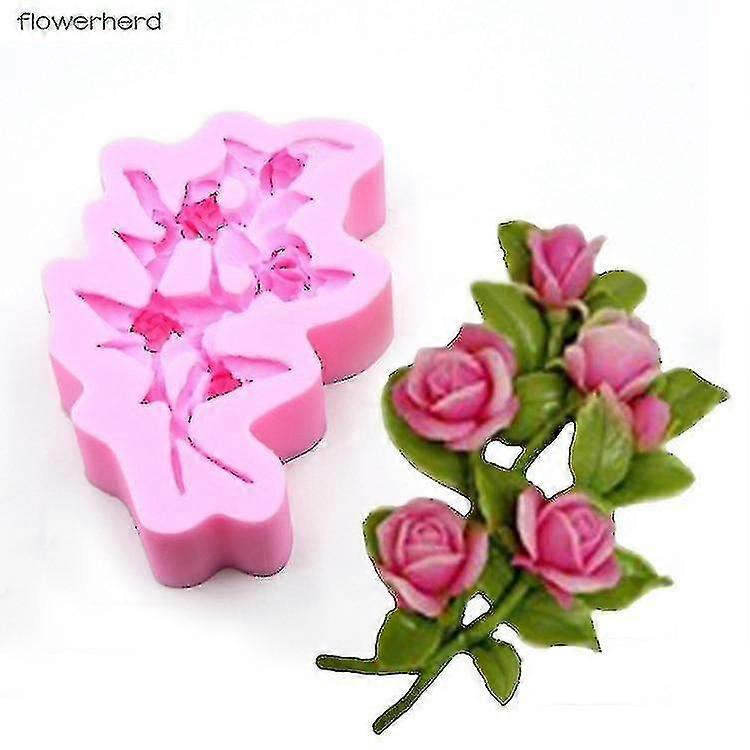 Miniowl-3d Rose Bouquet Scented Soap Mold Tools