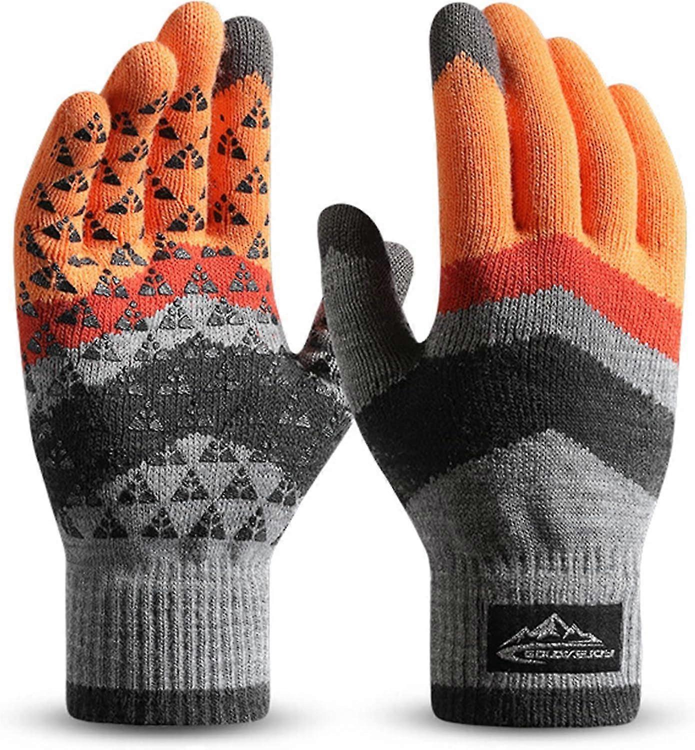 Winter Gloves For Men And Women, Touch Screen Anti-slip Thermal Gloves With Elastic Cuff, Soft Knit Driving Gloves