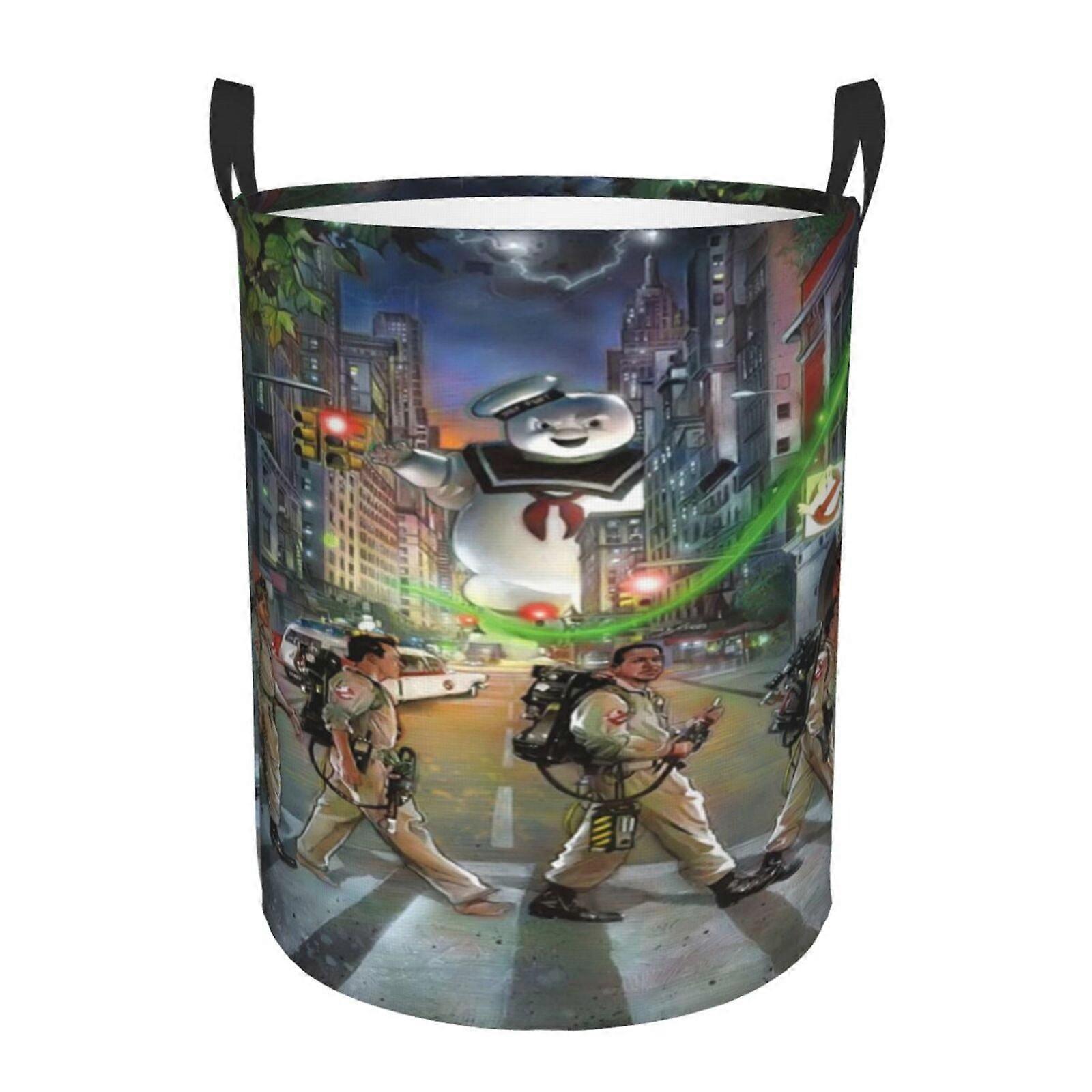 Ghostbuster 3d Graphic Flame Laundry Basket Fire Flame Clothes Hamper Storage With Handle-SYS28170