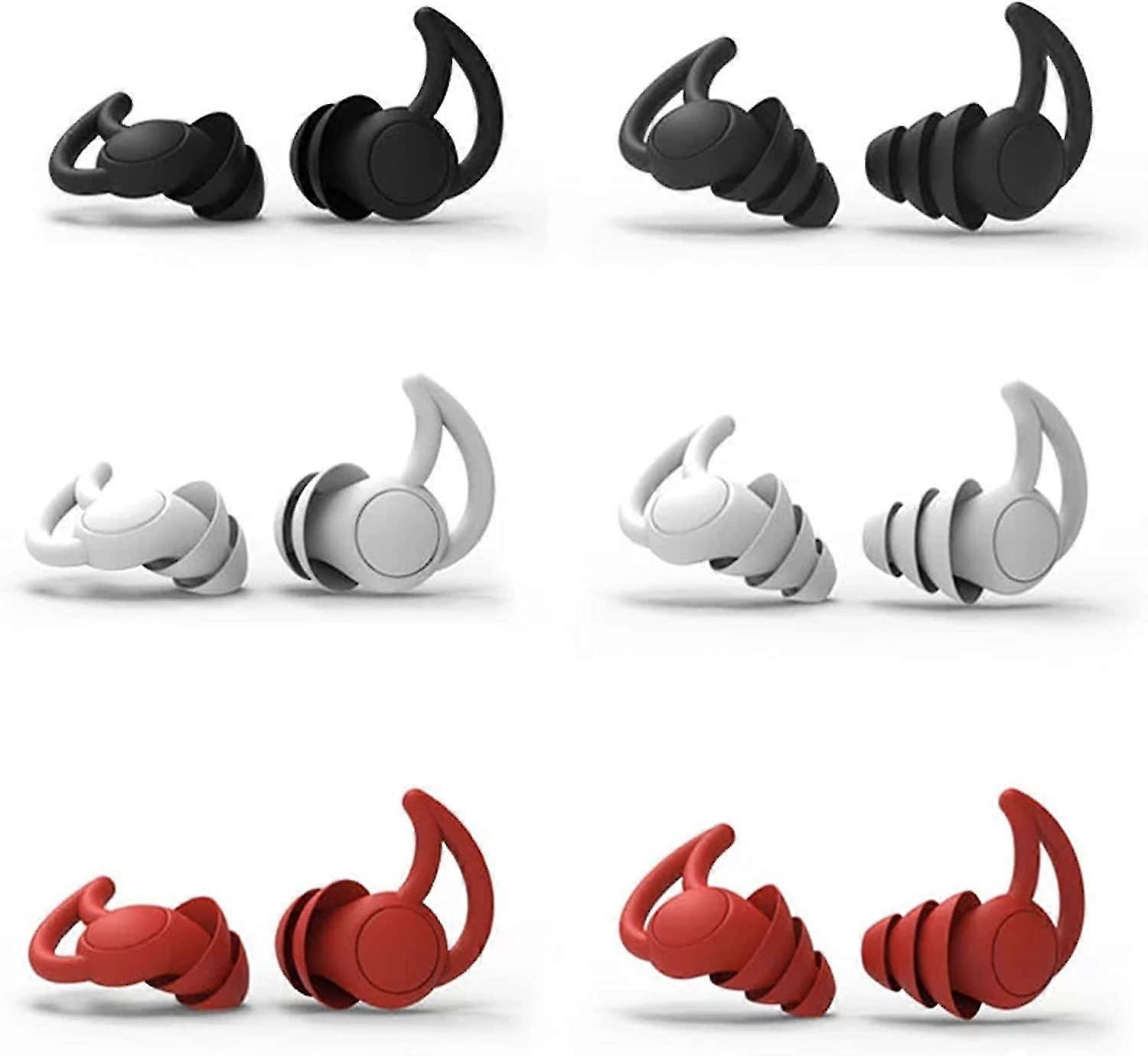3 Pairs Ear Plugs For Sleeping Soft Reusable Silicone Earplugs, Soft Silicone