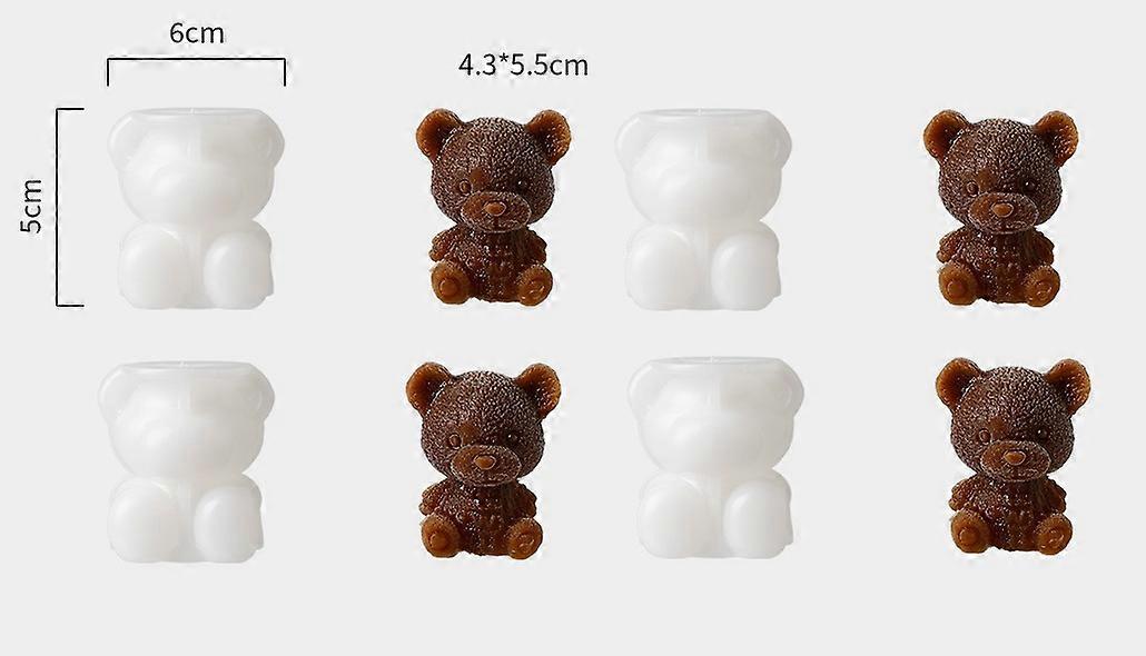 4pcs Silicone Ice Cube Tray 3d Teddy Bear Mold, Ice Cube Tray, Cute 3d Drink Decoration