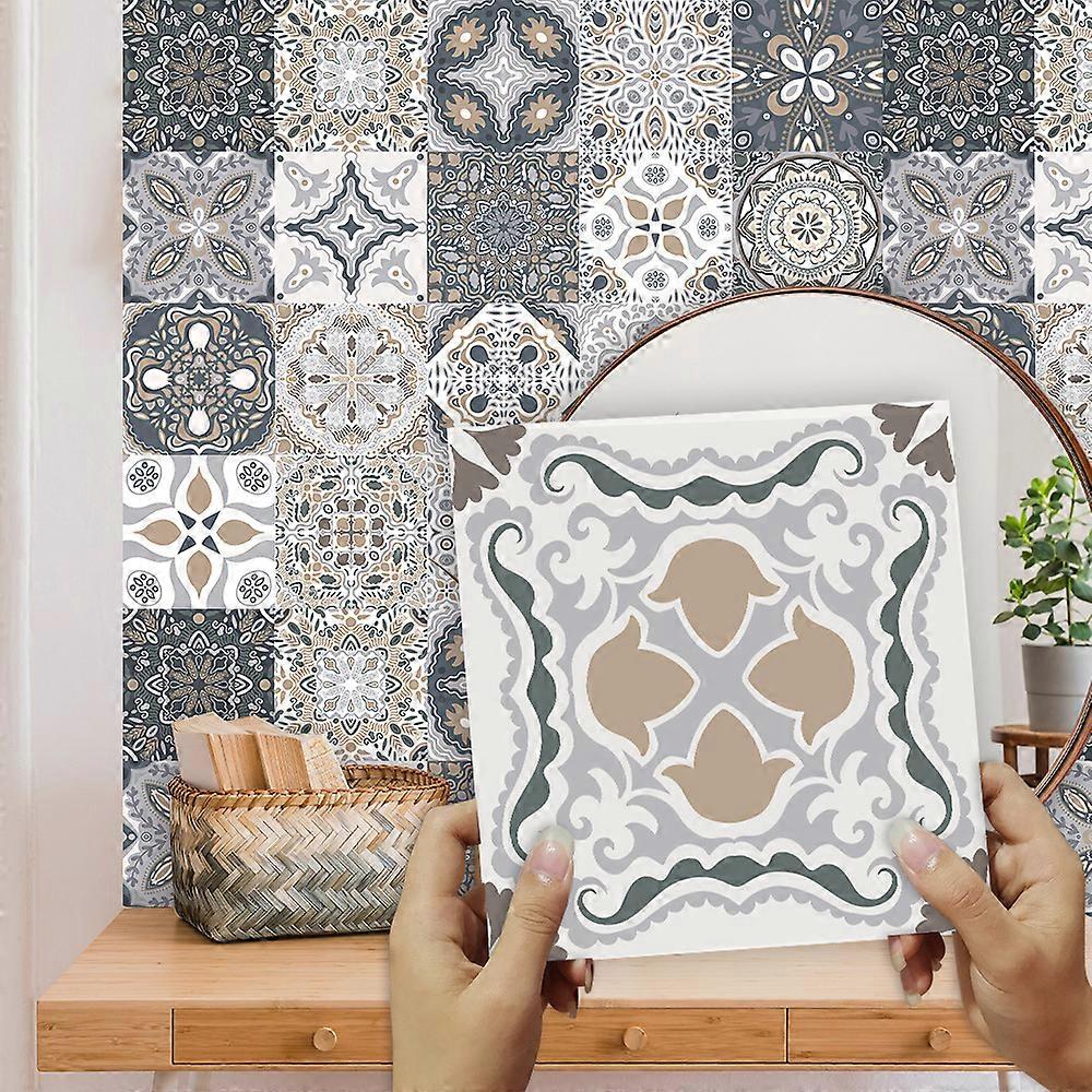 24PCS Mosaic Tile Sticker Ceramic Tile Self Adhesive Waterproof 15*15cm