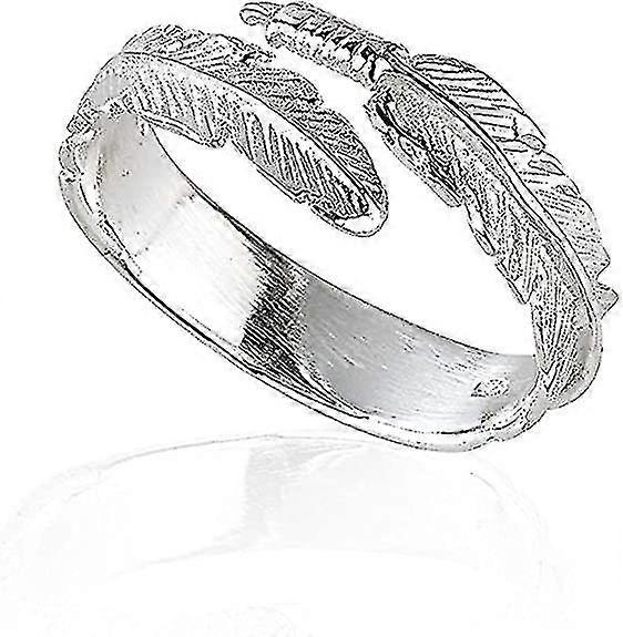 Silver Angel Wing Feather Adjustable Ring