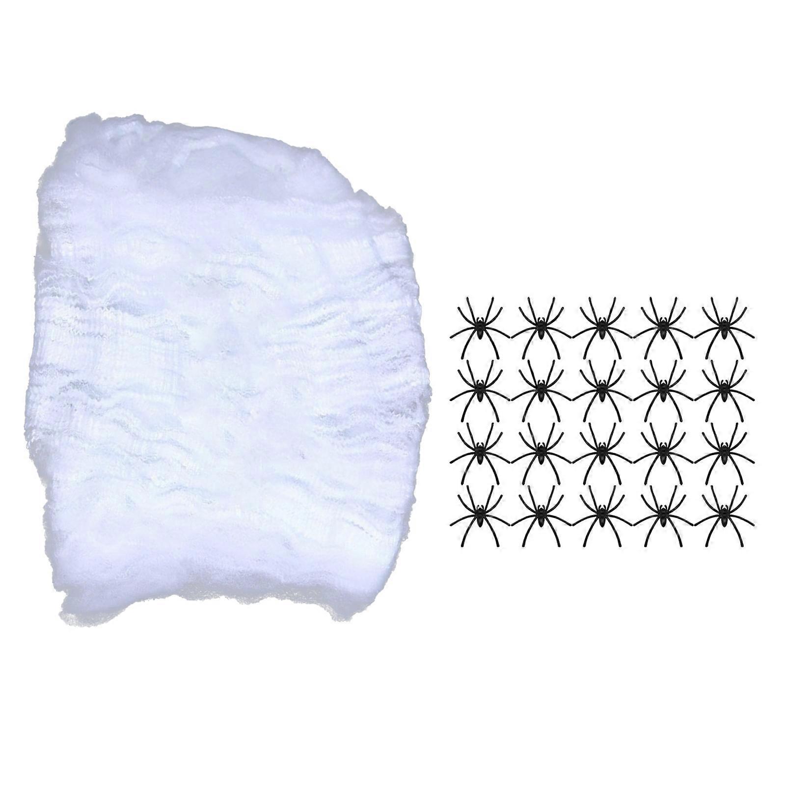 1 Set Halloween Spider Web with Fake Spiders Extra Large Realistic Super Stretch Webs Halloween Decorations Party Supplies KAESI