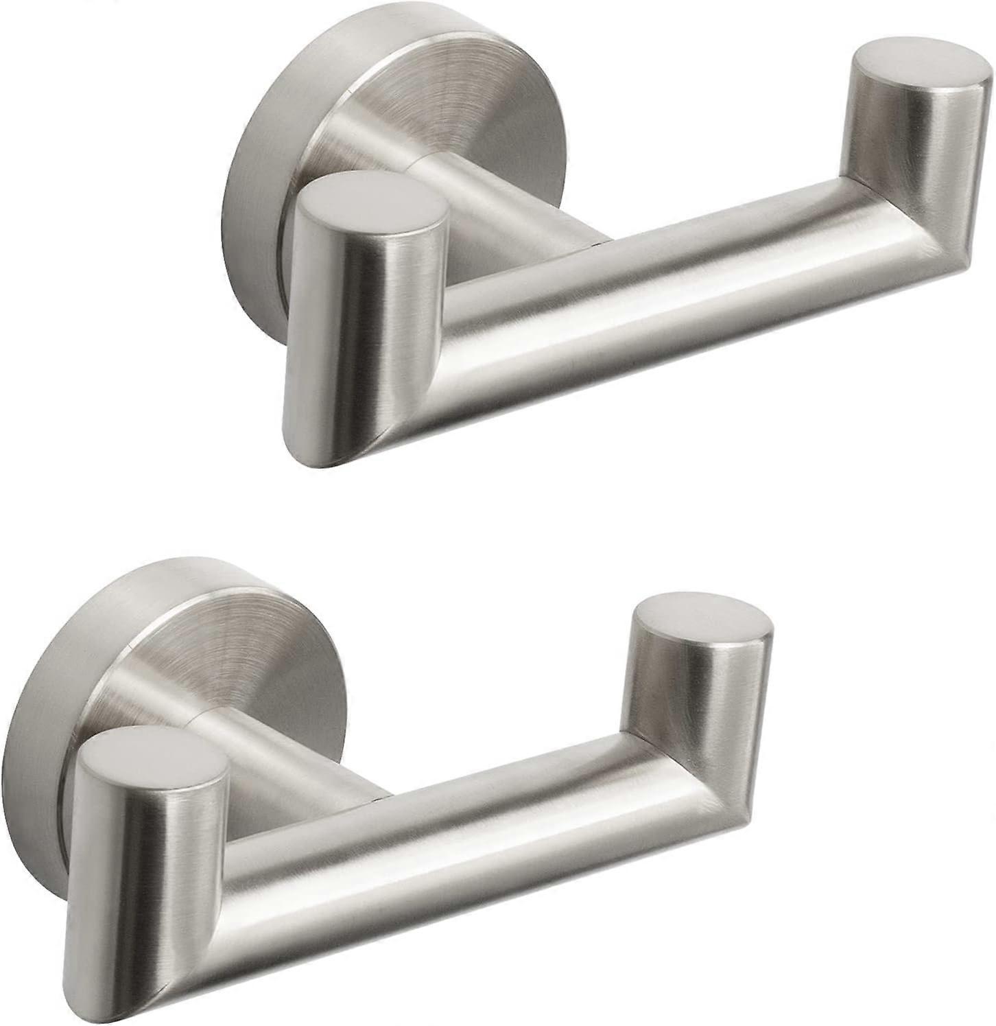 Gancho de toalha duplo para banheiro Suporte de toalha de roupo de ao inoxidvel, gancho duplo resistente para banheiro, sala de estar, cozinha, mo