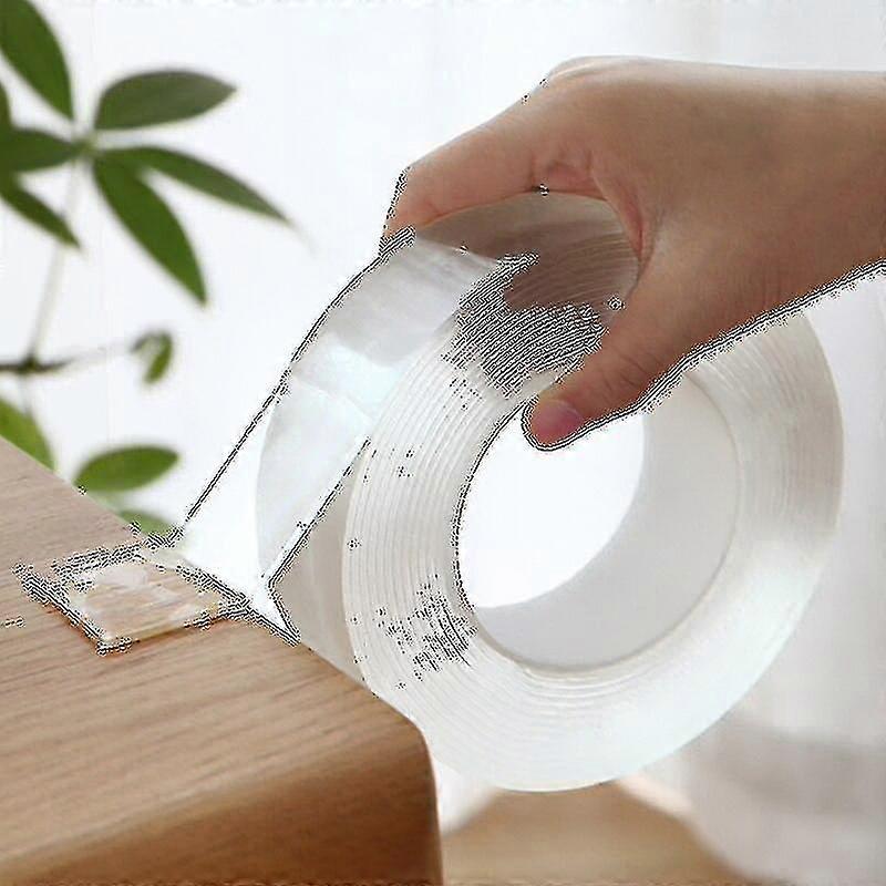 Nano Magic Tape Double Sided Tape Transparent Reusable Waterproof Adhesive Tape1pcs,transparent)