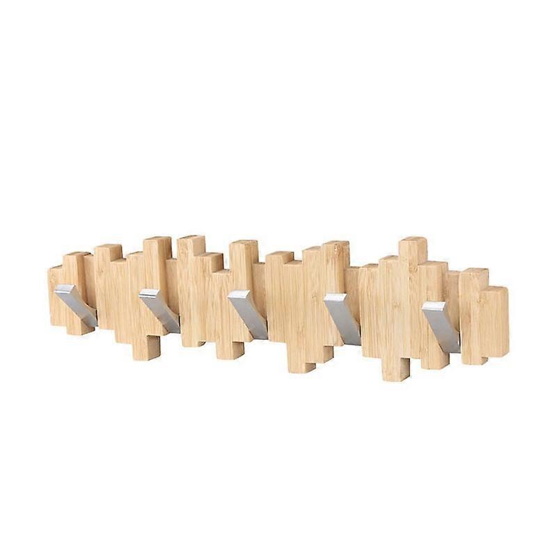 Wooden Wall Coat Rack - Tree Shape - 5 Hooks