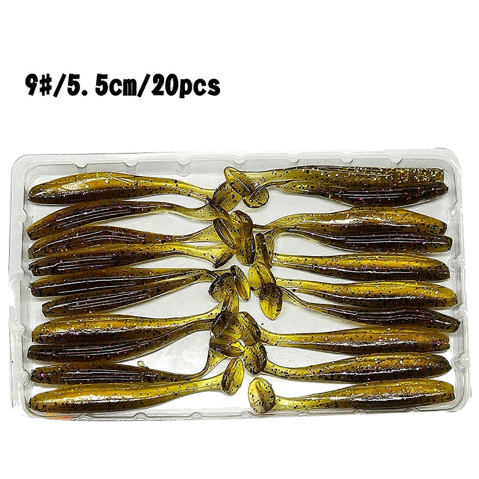 Kaesi 20Pcs 5.5cm Luminous Fake Soft Silicone Artificial Lure Wobbler Fish Swim Bait
