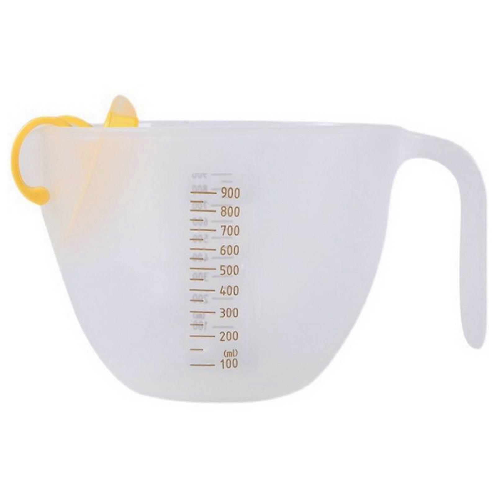 1L Measuring Cup with Scale Built-in Filter Plate Baked Egg Beating Bowl Kitchen Gadget Accessories for Bakery KAESI