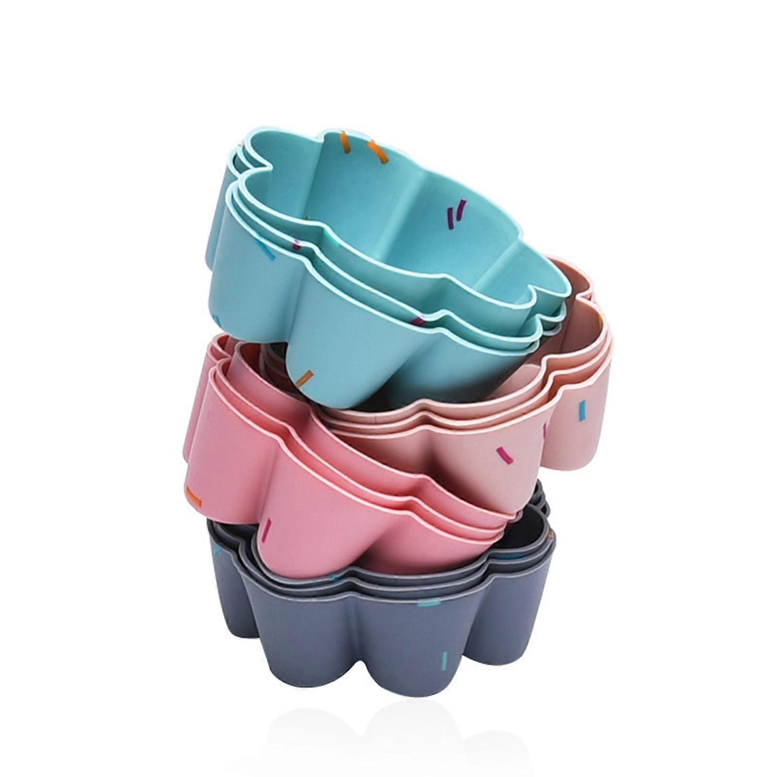 6Pcs/Set Cupcake Mold Non-stick Quick Release Lightweight Muffin Cake Dessert Mold Bakeware Tool