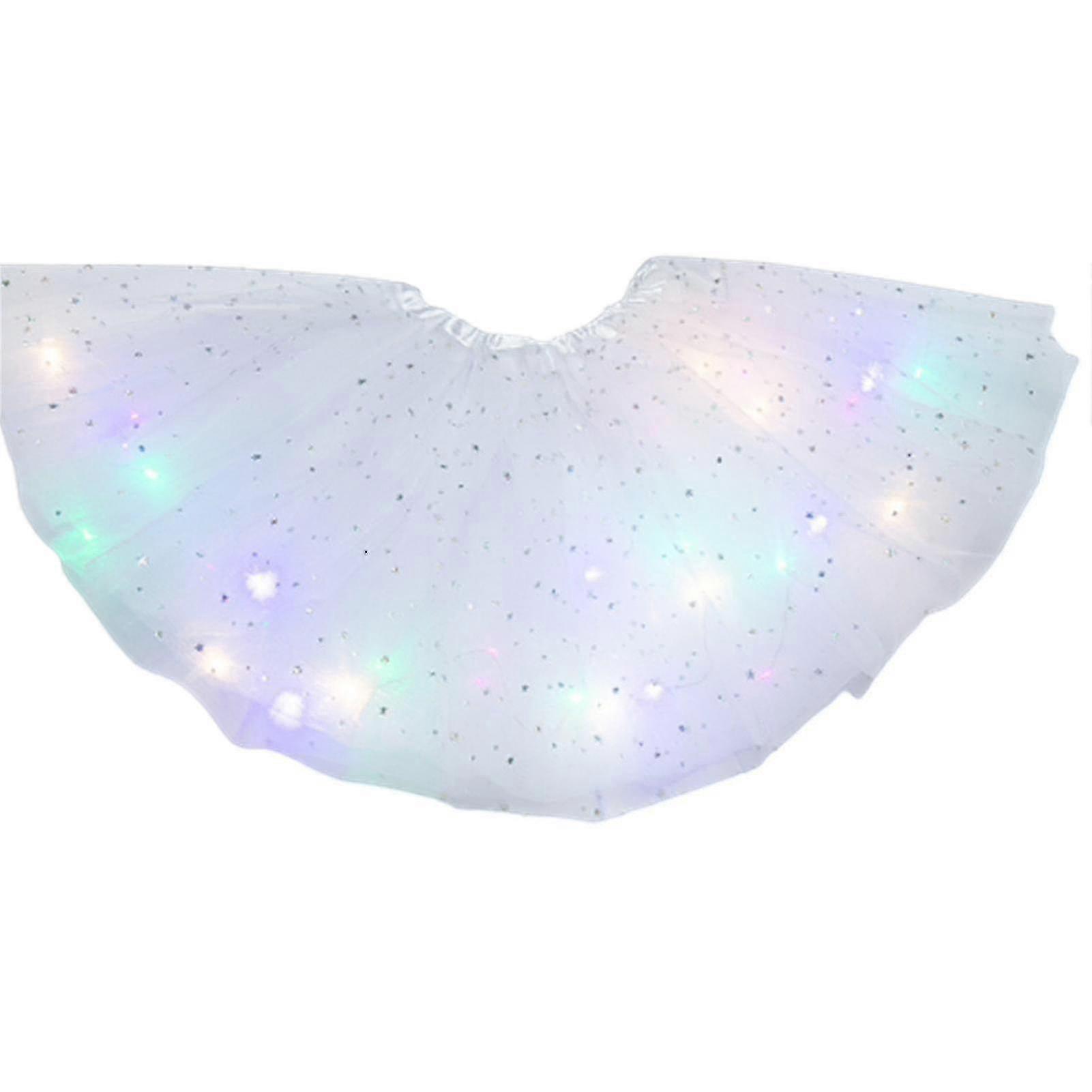 الفتيات الأطفال النيون أدى توتو تنورة الحزب الرقص ارتداء مطوي طبقات تول تضيء