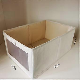 (40 x 27 x 17 cm) Säilytyslaatikkosarja, jossa on 1 vaatekaapin säilytyslaatikot - läpinäkyvällä ikkunalla - vaatekaappiin, vaatteisiin, kirjoihin, kosmetiikkaan, leluihin