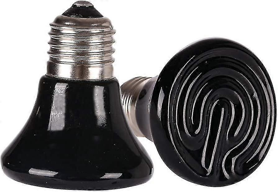 25w Mini Reptile Heating Bulbs 2 Pack, 25w 60mm Pet Infrared Ceramic Heater For Brooding Coops, Lizards