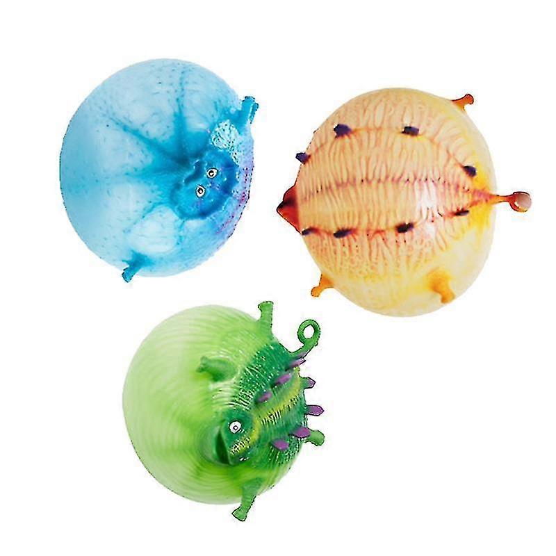 3pcs Tpr Animal Vent Toy Inflatable Dinosaur Ball Toy Cartoon Dinosaur Toy For Kids Child Adults Playing Random Color Style