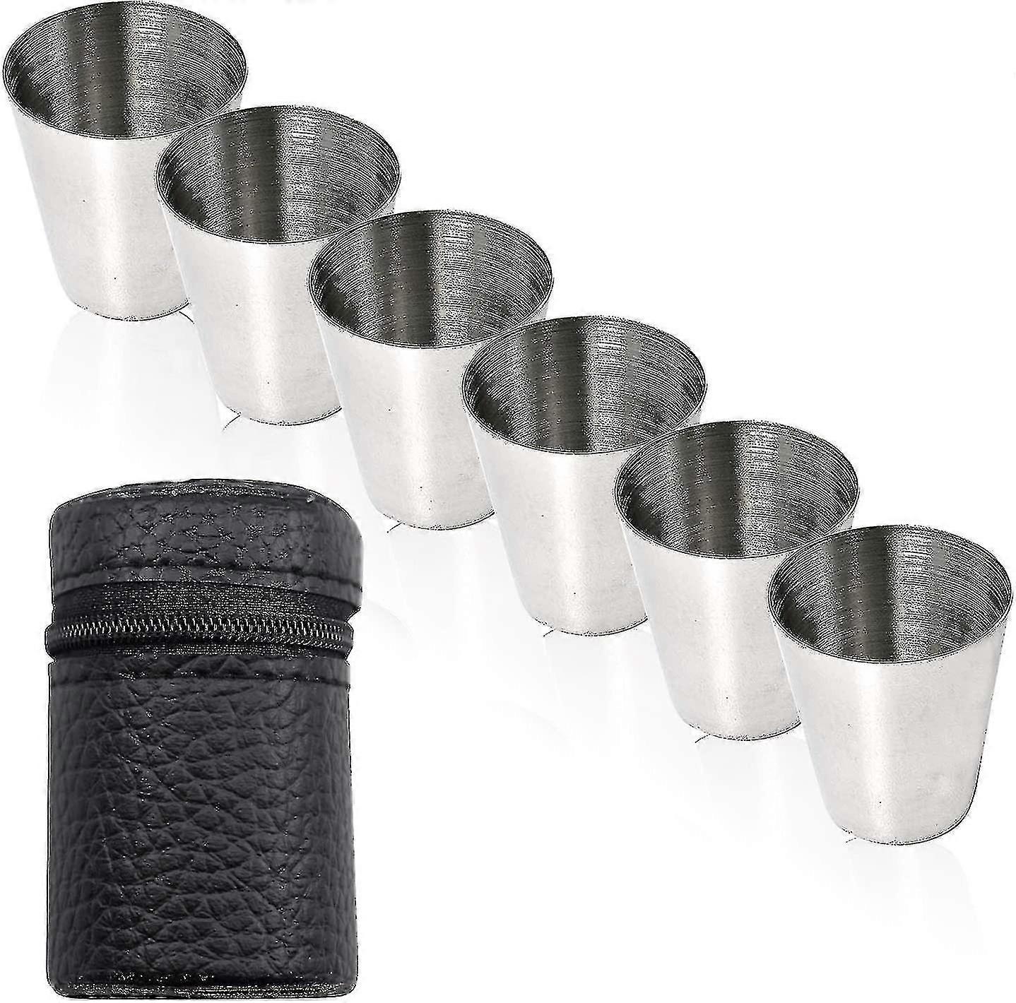 7pcs Less Steel Set, Bart , Glasses Portable Glass