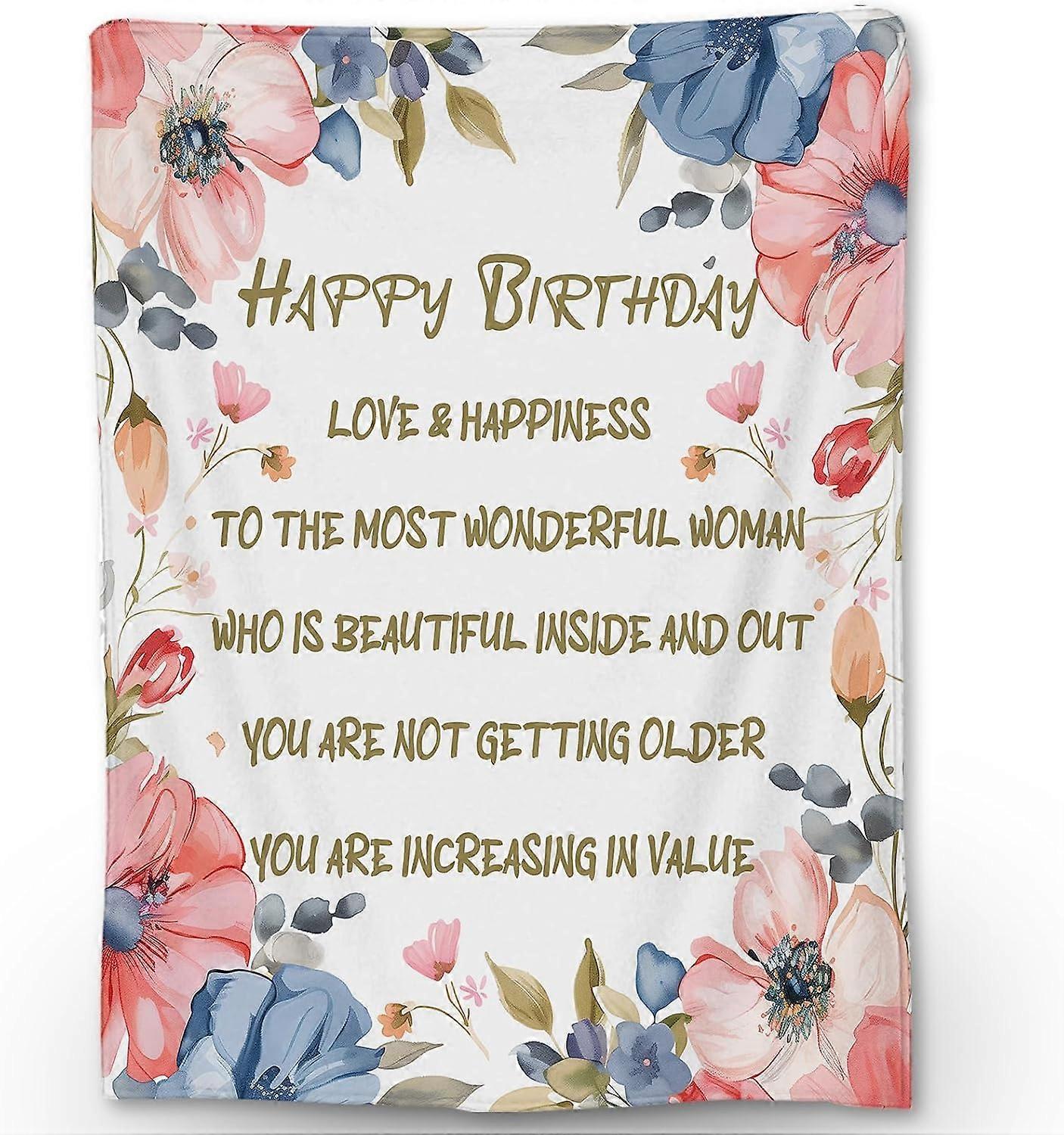 بطانية عيد ميلاد سعيد ، بطانية خفيفة الوزن ناعمة ناعمة غامضة من الفانيلا مع زهور مائية ، مثالية للأريكة ، السرير ، الديكور ، السفر والاستخدام في الهواء الطلق ، 