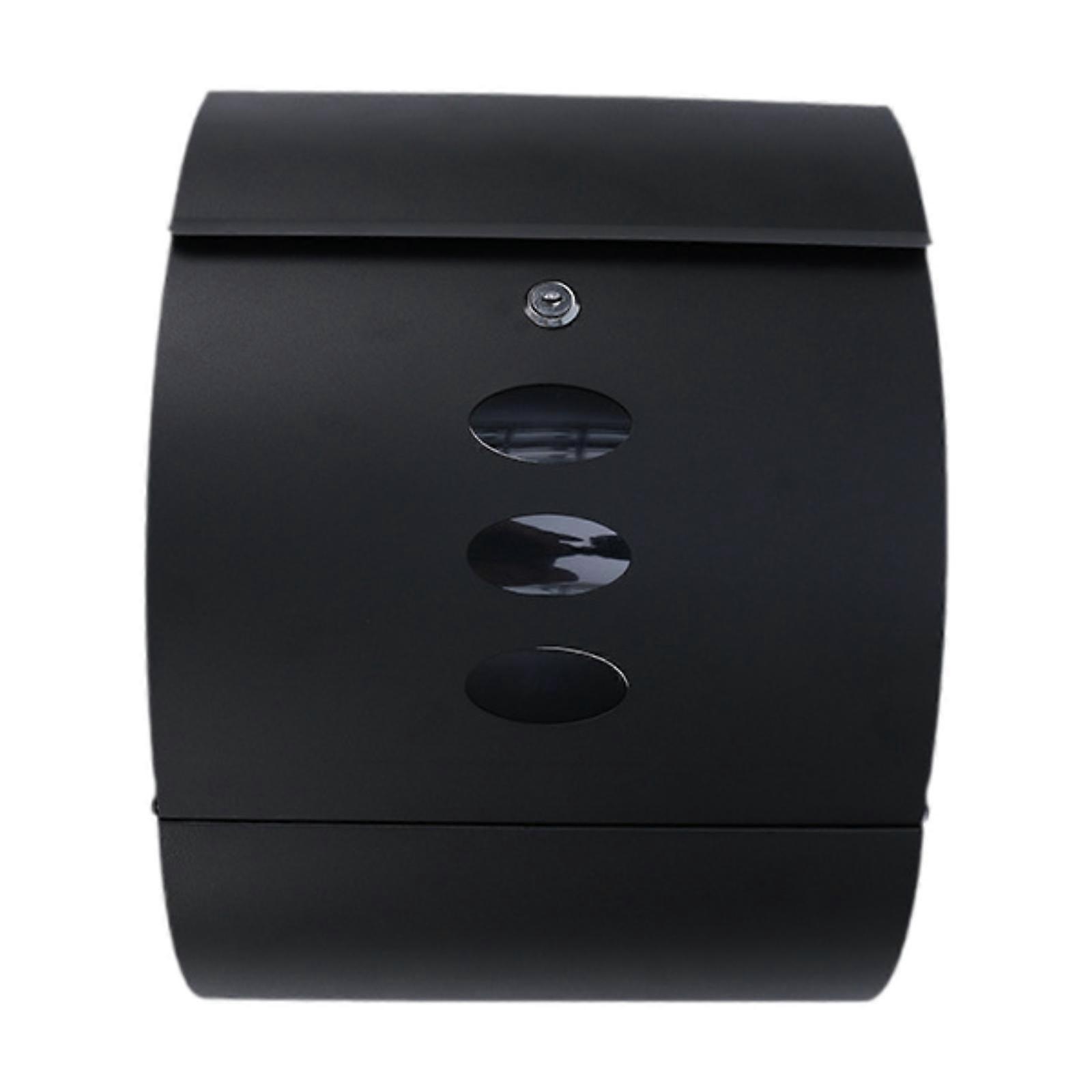 صندوق بريد معلق على الحائط صندوق رسائل زخرفي للباب الأمامي في الهواء الطلق الديكور أسود