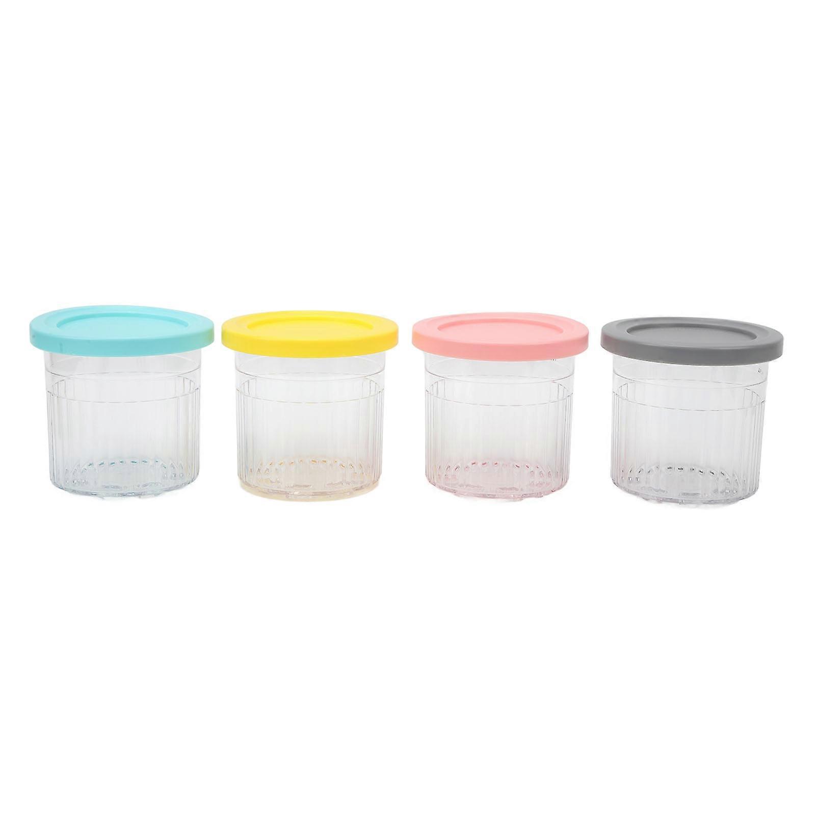 Ice Cream Pints Containers 4 PCS 600ml Reusable Freezer Food Storage Tubs for NC299AMZ NC300s Series Ice Cream Makers