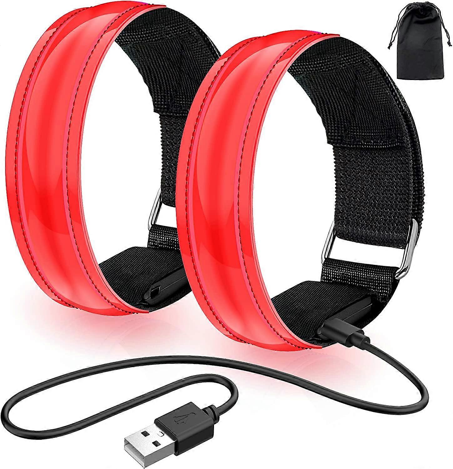 Rechargeable LED Armband | High Visibility Led Running Lights for Runners | Reflective Running Gear Light Up Armbands Reflectors | Running Gift Access