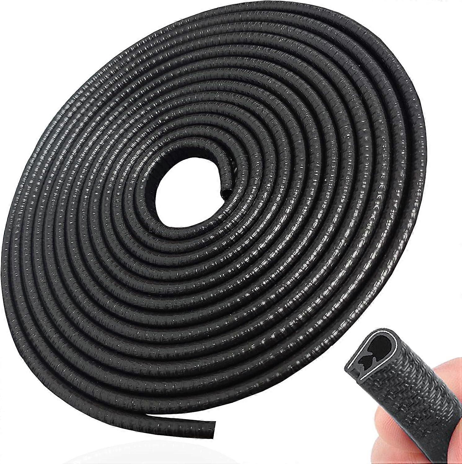 10M Black Car Door Protection Glue-Free U-Shape Rubber Edge Protector for Most Cars