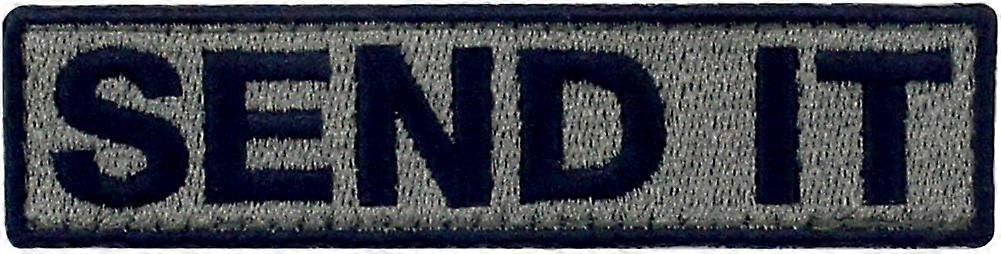 Send It Embroidered Patch - Tactical Morale Applique Fastener Hook & Loop Emblem (Olive & Black)