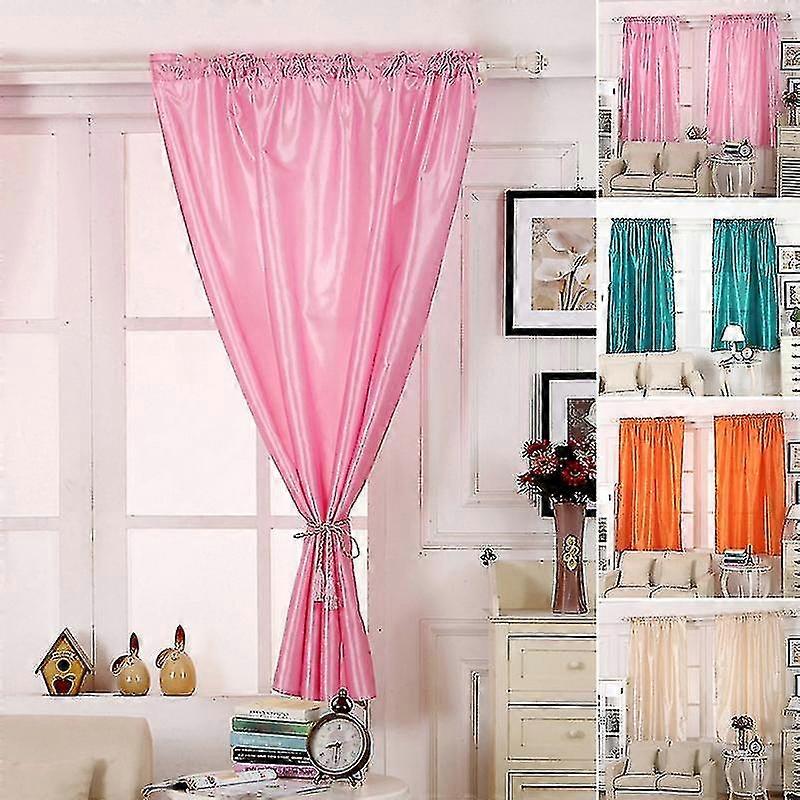 Solid Color Satin Window Curtain Divider Panel Drape Living Room Bedroom Decor Jikaix