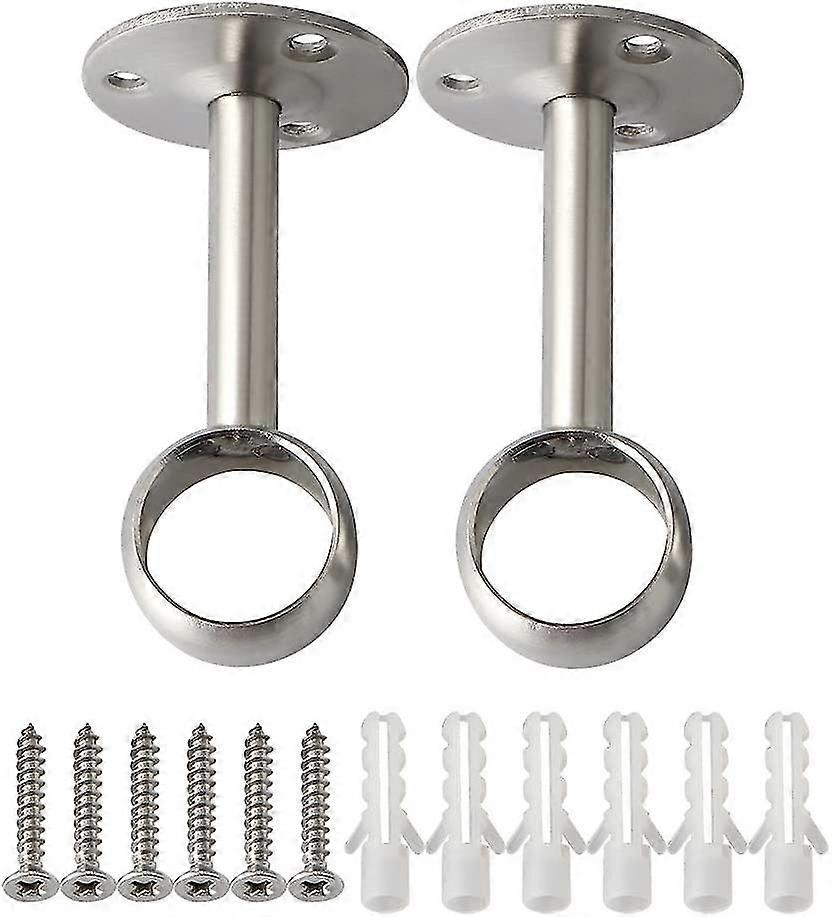 Curtain Rod Bracket Wardrobe Rod Bracket With Screws Ceiling Bracket Diameter 25mm, 2 Pcs25mm