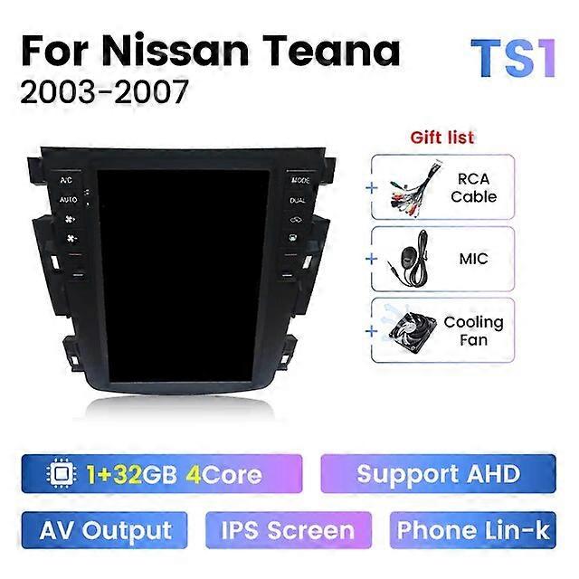 Car Intelligent System For Nissan Teana 2003-2007 Car Radio Multimedia Video Player For Carplay Android Auto Tesla Style Screen