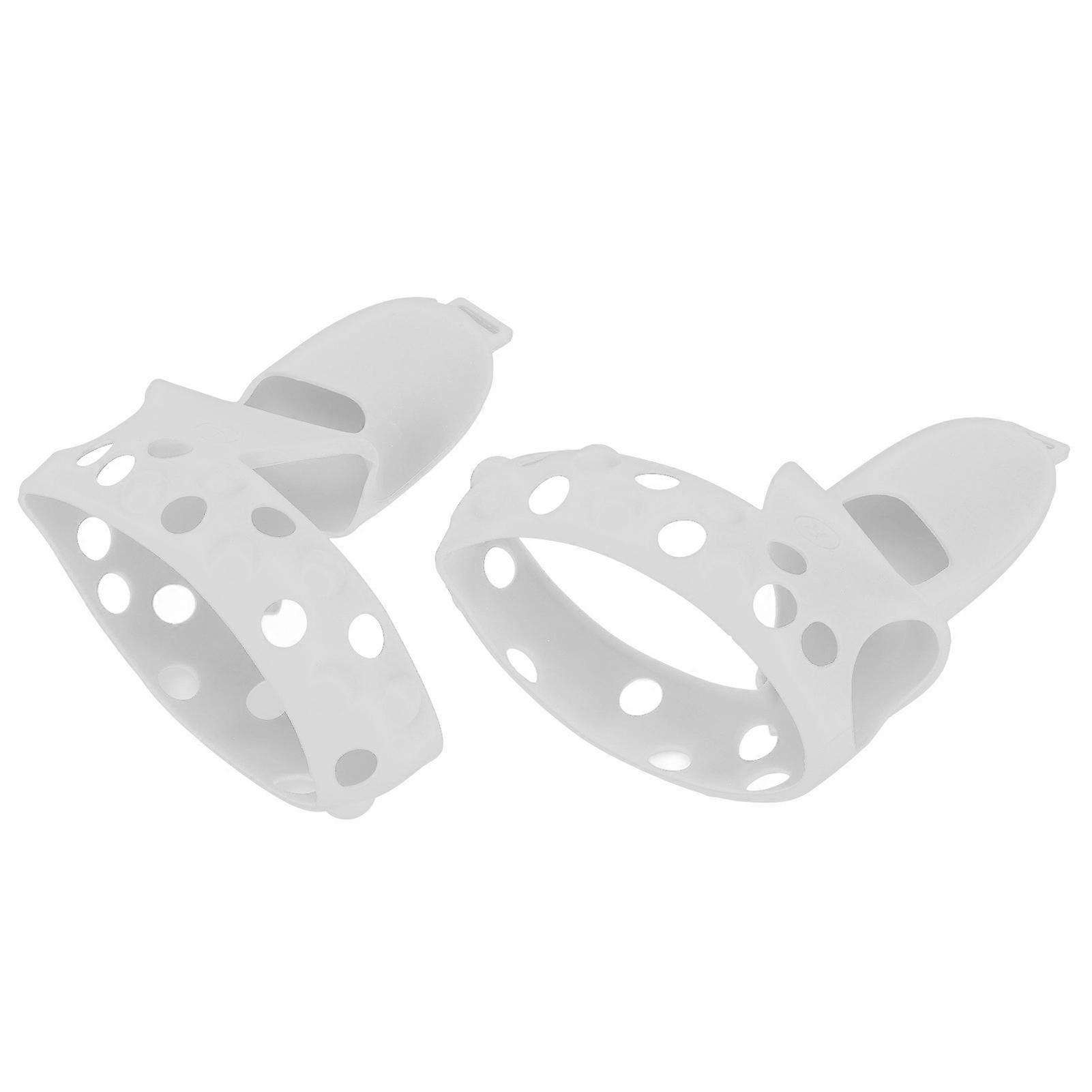 VR Controller Grip Cover with Adjustable Knuckle Strap for Oculus Quest 2 Silicone Protective Cover Grey