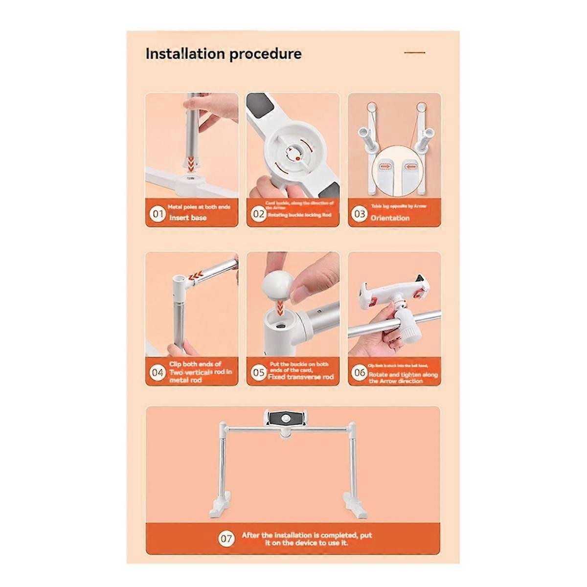 Adjustable Tablet Stand and Phone Holder - Multifunctional Rack Height Adjustable for Bed and Sofa