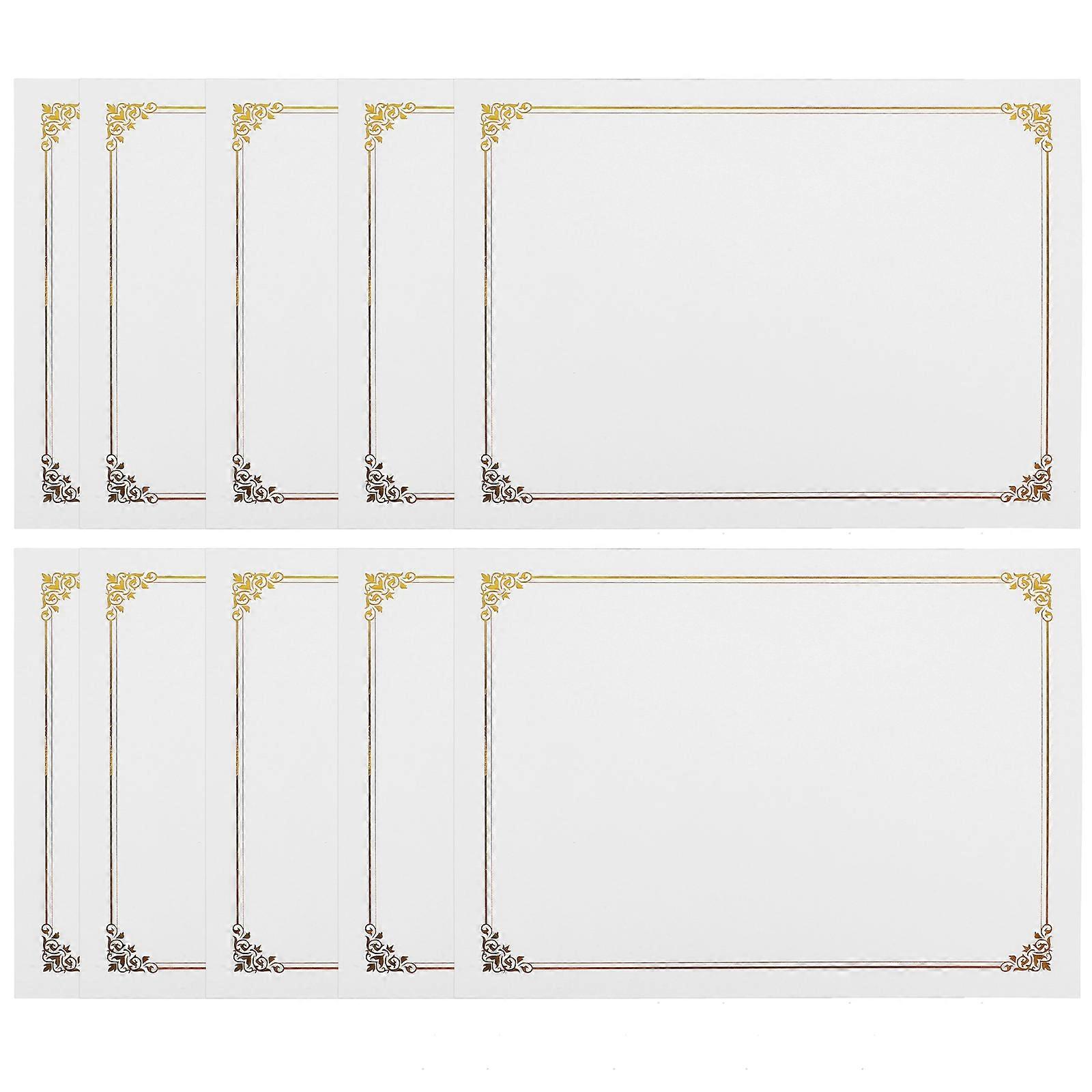 10pcs Blank Certificate Paper Certificate Inner Paper Printable Paper Sheet DIY Blank Paper