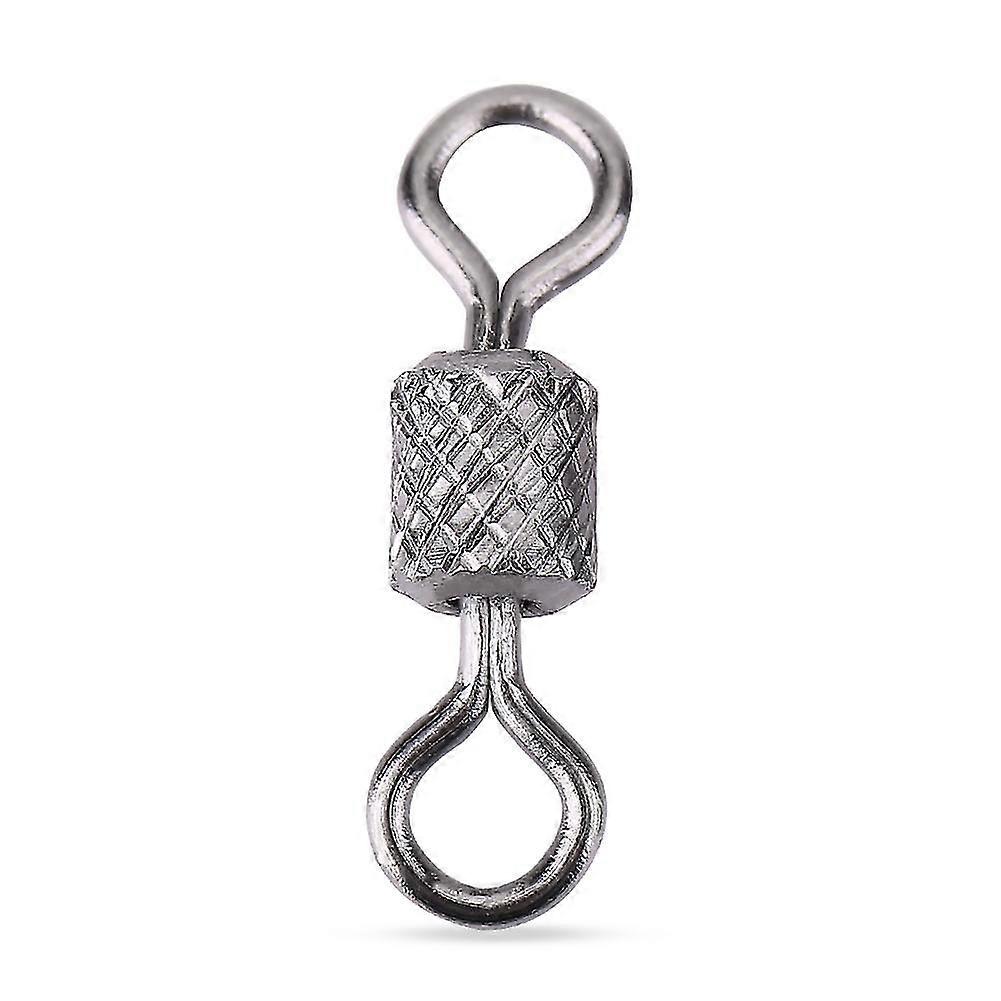 100pcs High Strength Copper Barrel Rotate Ring Swivels Fishing Accessory (8#)