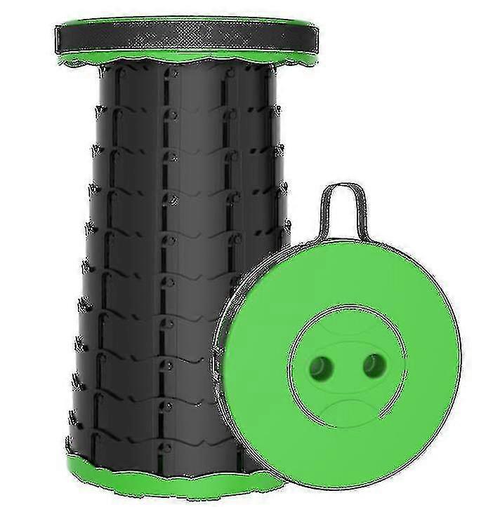 Outdoor Folding Telescopic Stoolportable Adjustable Stool For Fishing--Grass Green