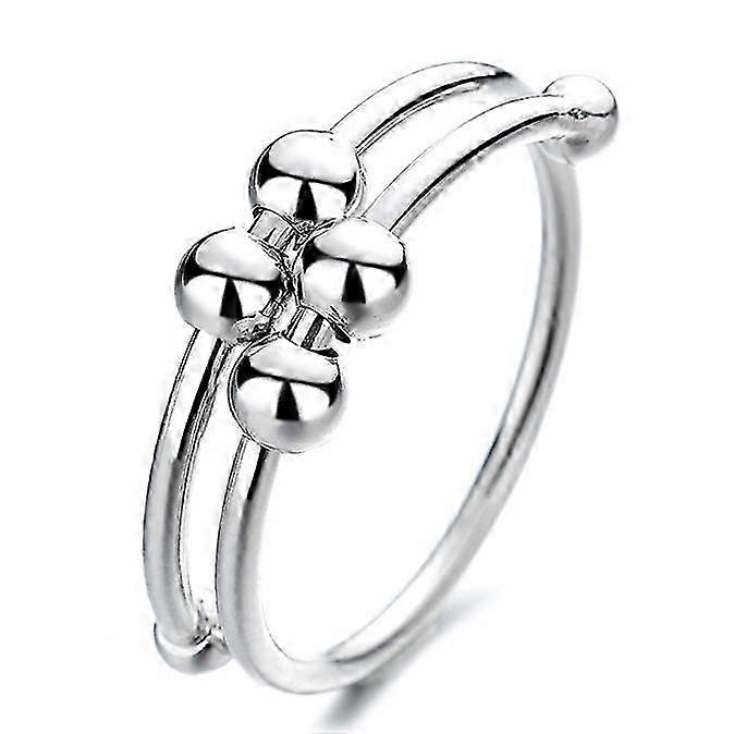 Women Double Layer Ring Adjustable Open High Polish Simple Fashionable Ring for Party Date Christmas Valentine's Day