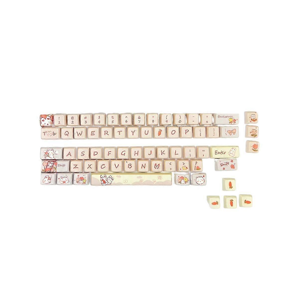 66pcs Mda Height 5 Sides Heated Pbt Keyboard For Mechanical Keyboard Keyboard Diy Kit B