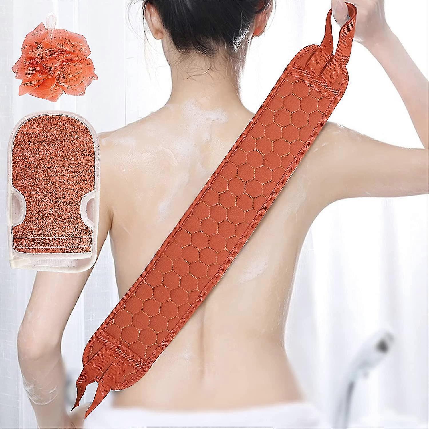 Exfoliating Back Scrubber For Shower,back Washer For Shower With Korean Exfoliating Gloves Mitt For Body Cleansing,exfoliating Body Scrubber For Men A