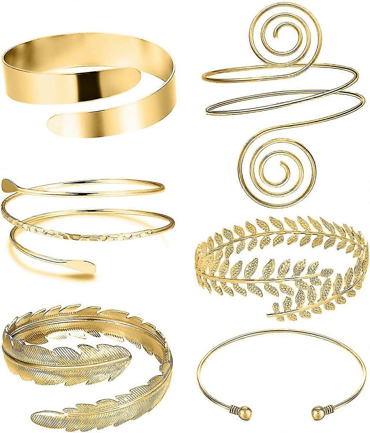 6 Pcs Arm Cuffs, Upper Arm With Cuff Bracelets,adjustable Armband Set