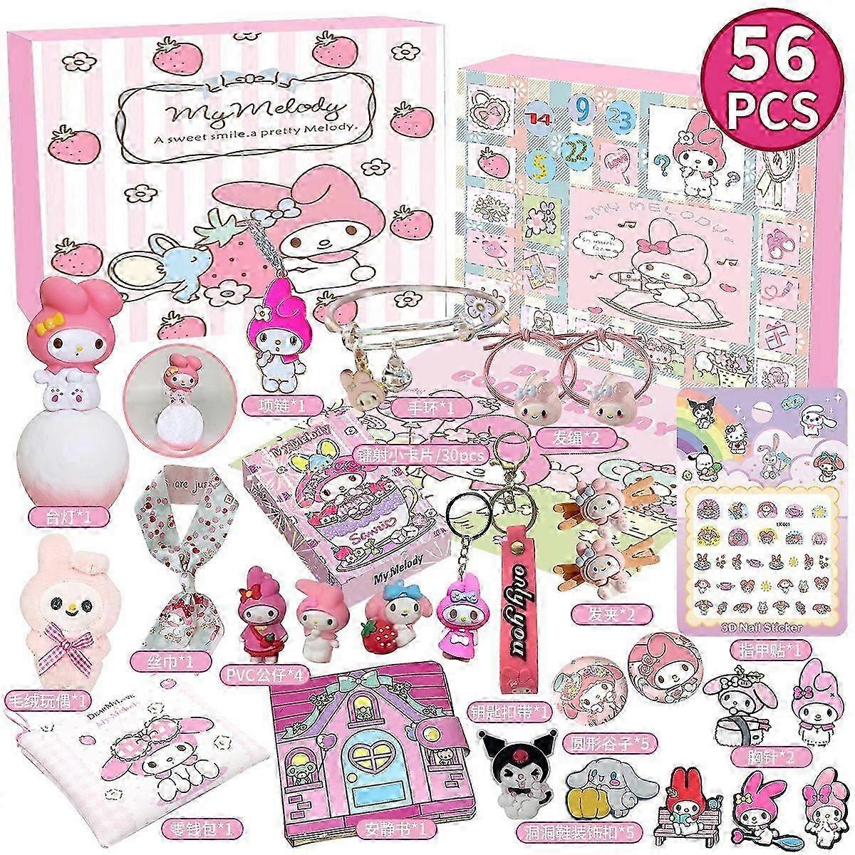 Christmas Advent Calendar  Stitch blind box Sanrio Kuromi keychain Stella Lou Hole Le Mario anime blind